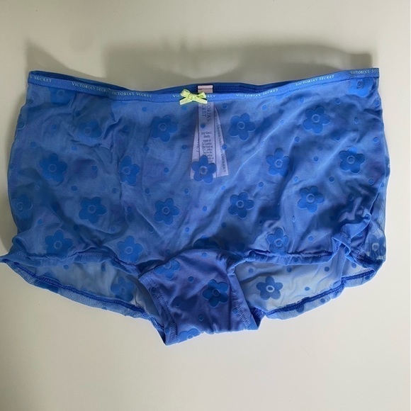 NWT Victoria’s Secret Boyshort Sheer Panties in Blue • S Small - Picture 1 of 4